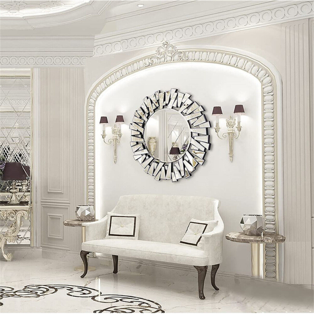Stunning 32 Silver Round Wall Mirror