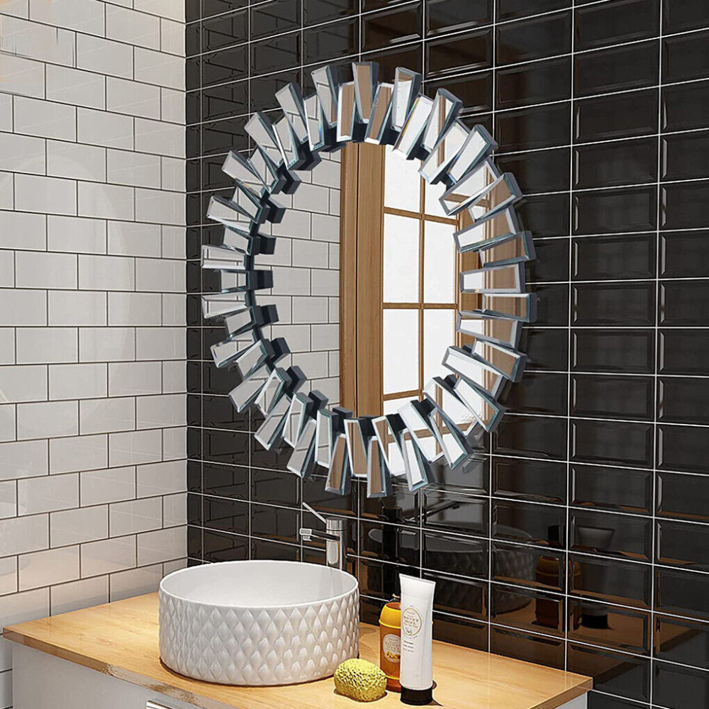 Stunning 32 Silver Round Wall Mirror