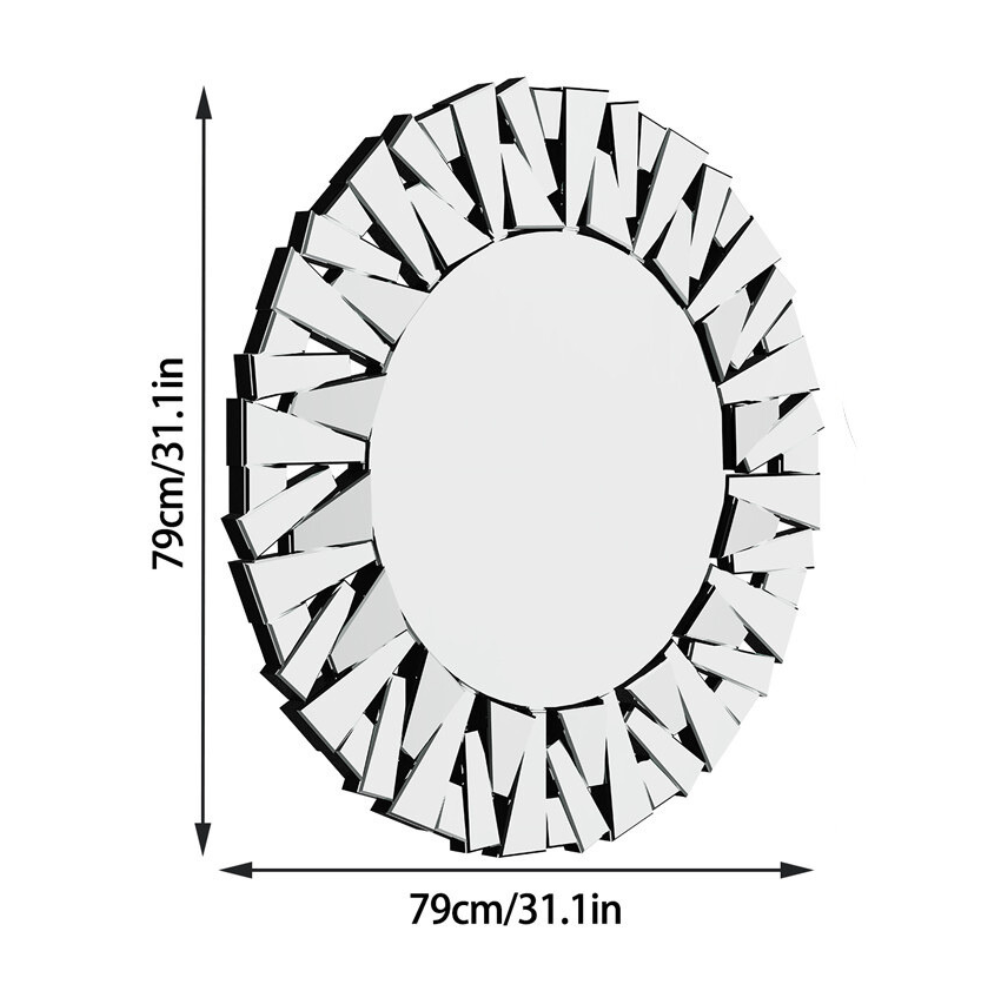 Stunning 32 Silver Round Wall Mirror