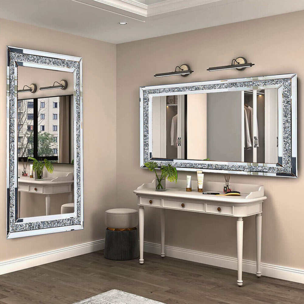Sparkly Wall Mounted Crystal Diamond Vanity Mirror