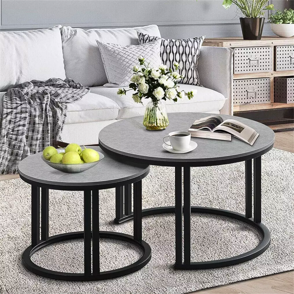 2 Pack Marble Nesting Coffee Table Set