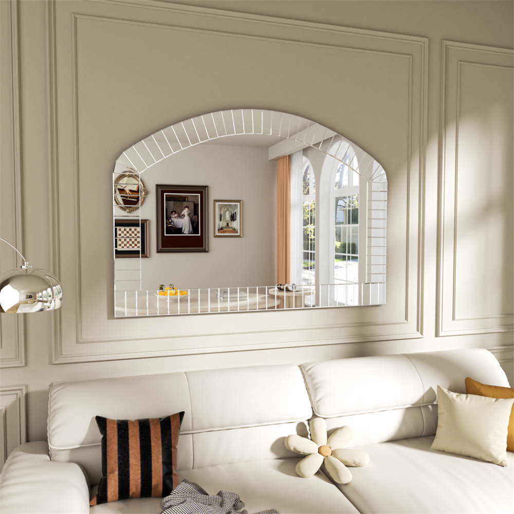 Large Beveled Glass Wall Mirror