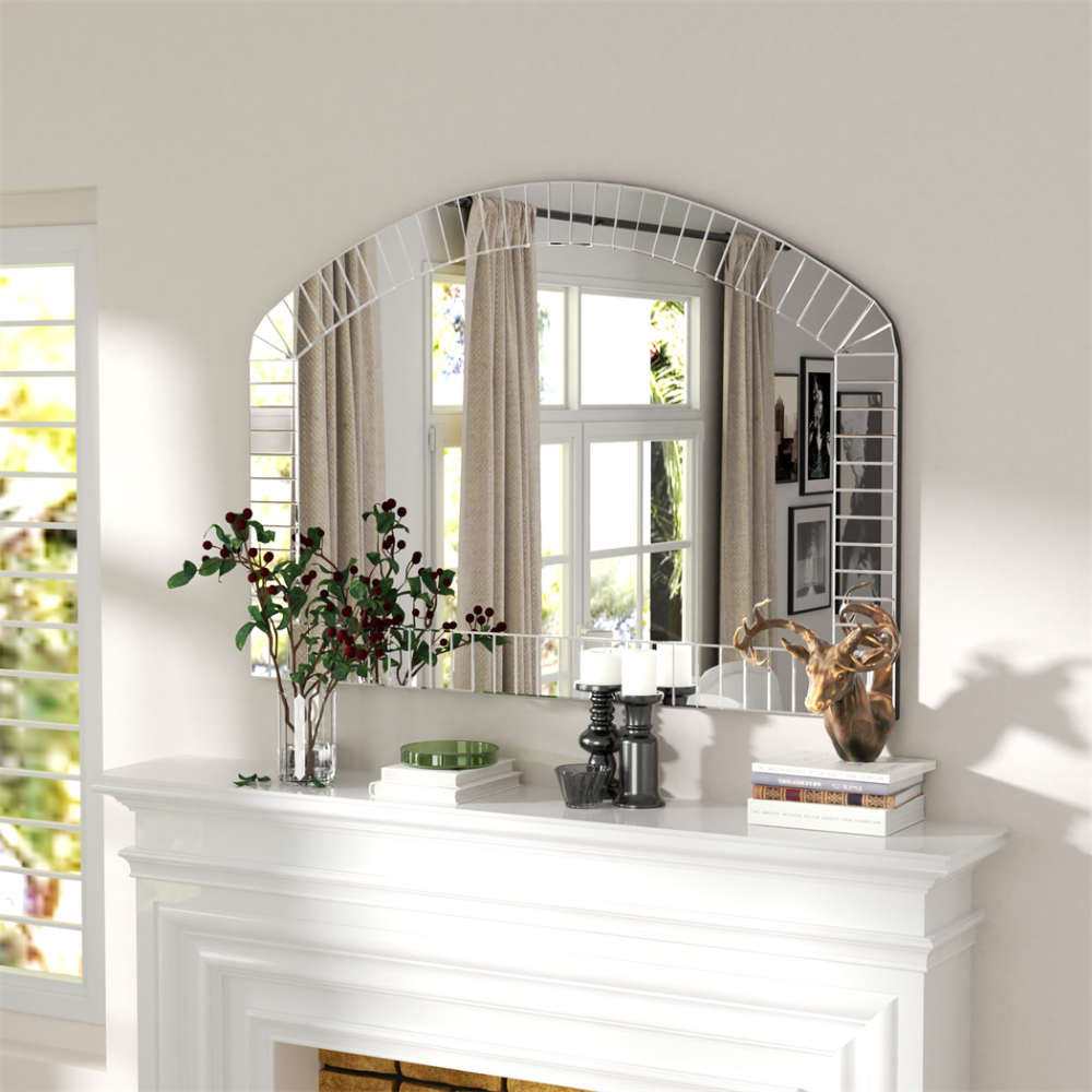 Large Beveled Glass Wall Mirror
