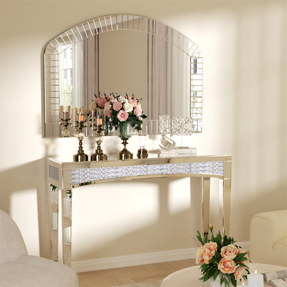 Large Beveled Glass Wall Mirror