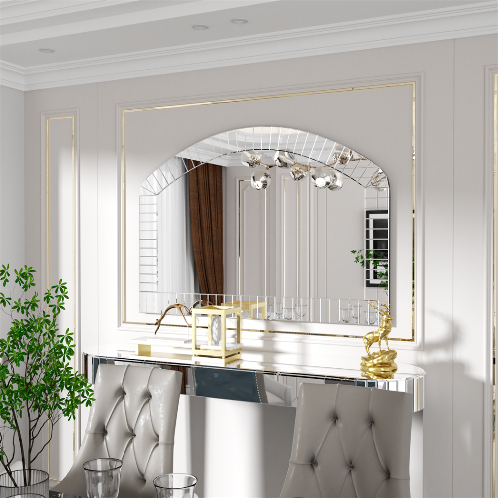 Large Beveled Glass Wall Mirror
