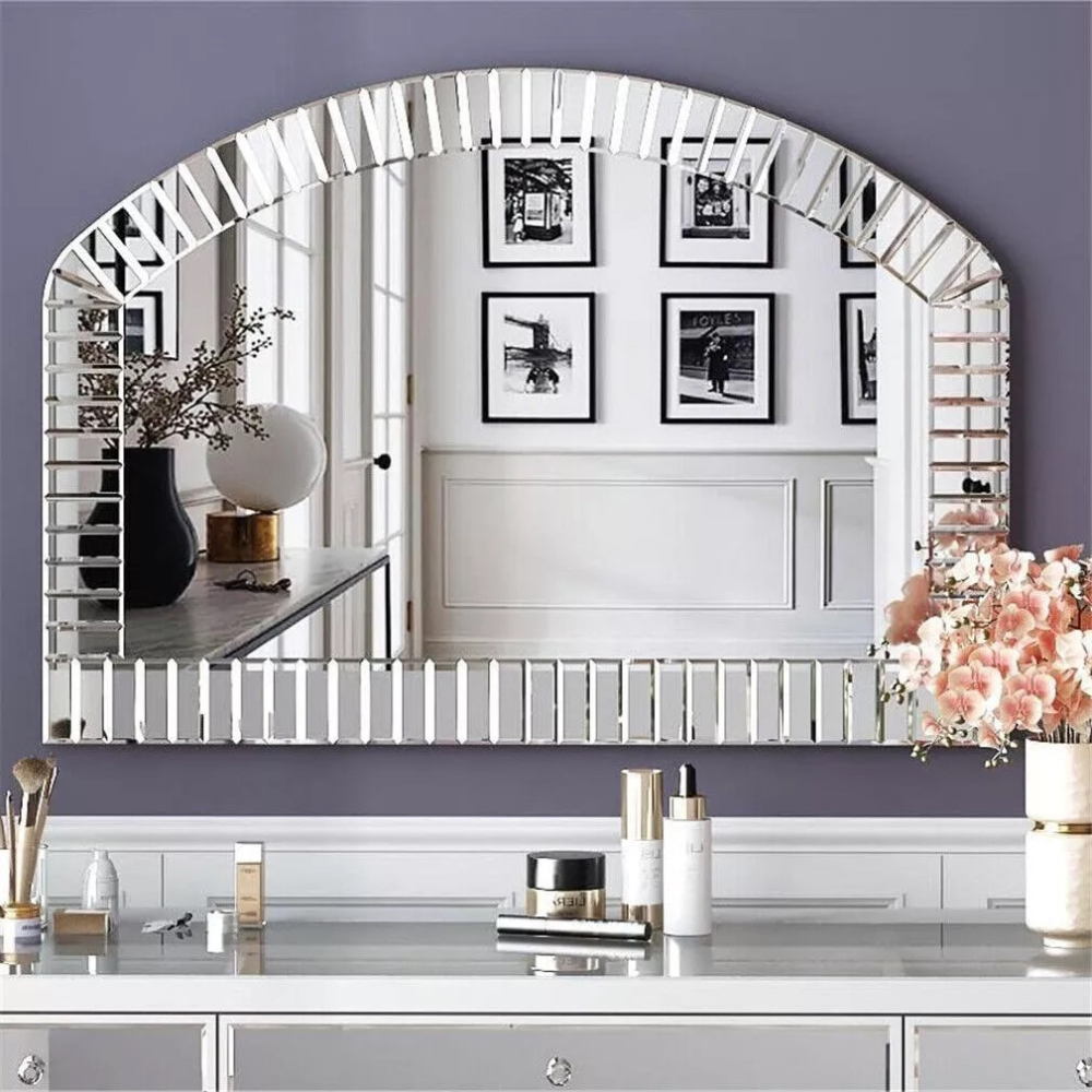 Large Beveled Glass Wall Mirror
