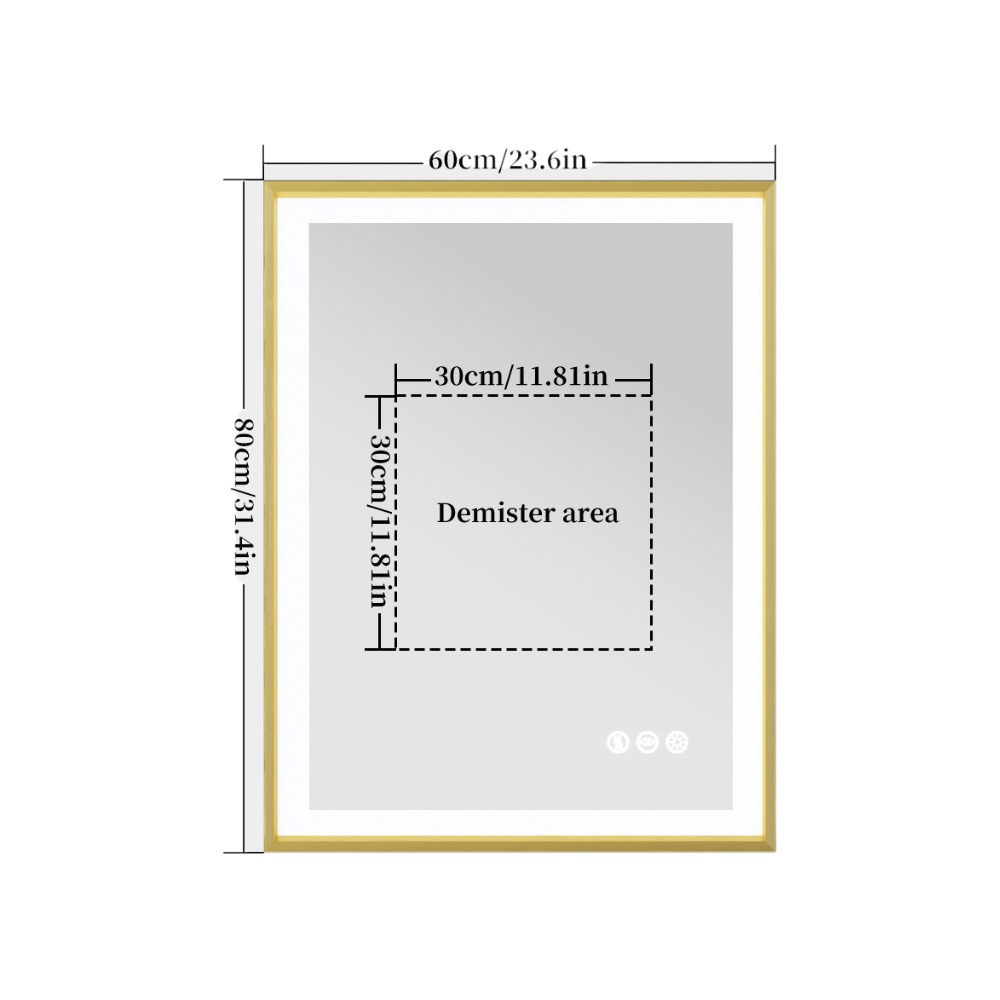 Luxurious LED Bathroom Mirror with Gold Frame