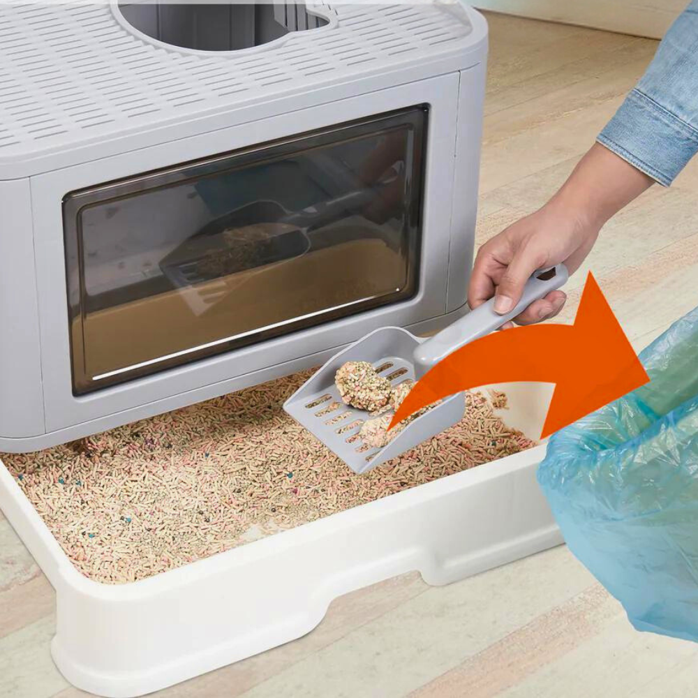 Stylish Cat Litter Box Enclosure with Portable Scoop Drawer
