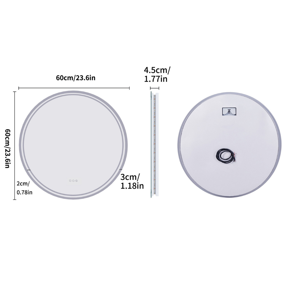 Dimmable and Anti-fog Touch Screen LED Light Mirror