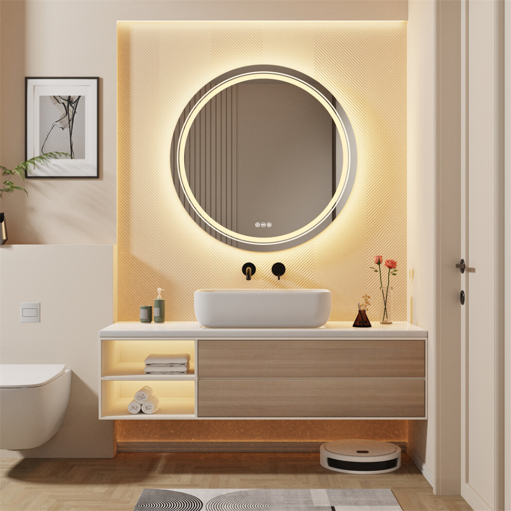 Waterproof Round Design Smart LED Bathroom Mirror