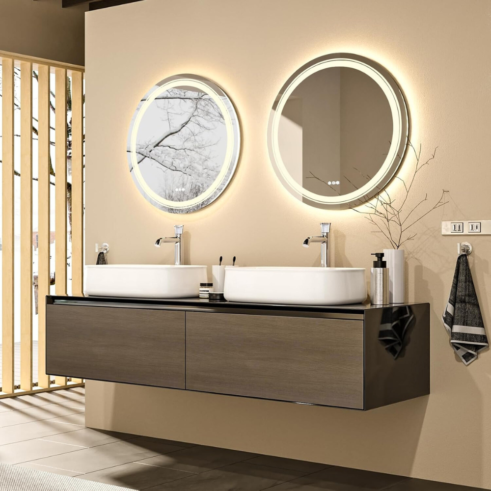 Waterproof Round Design Smart LED Bathroom Mirror
