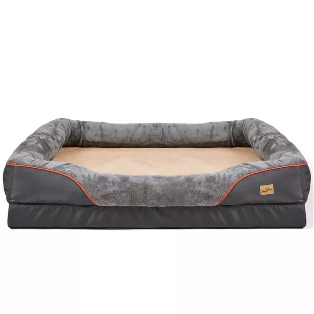 Removable and Washable Waterproof Large Dog Bed with Anti-Allergy Fleece Cover