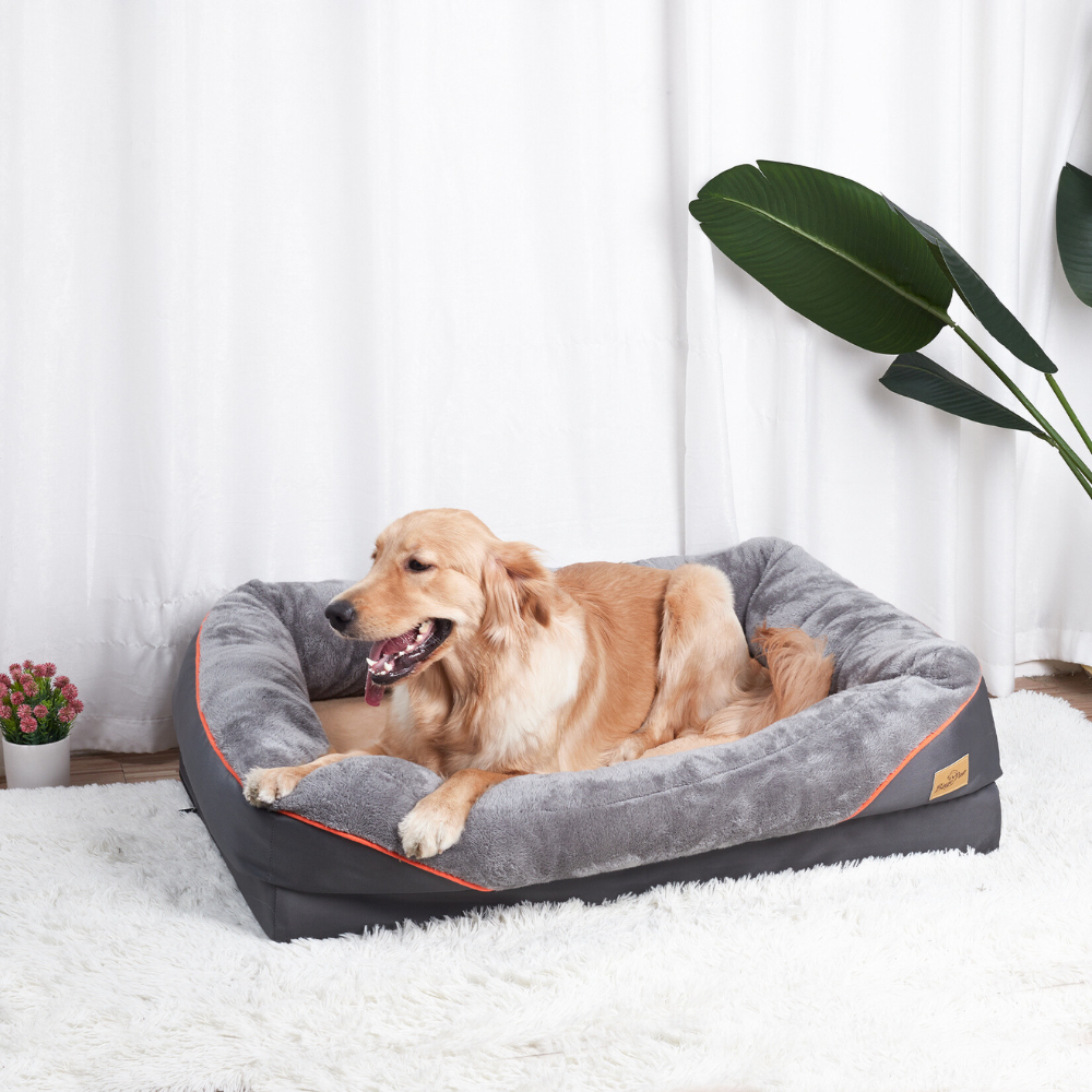 Removable and Washable Waterproof Large Dog Bed with Anti-Allergy Fleece Cover