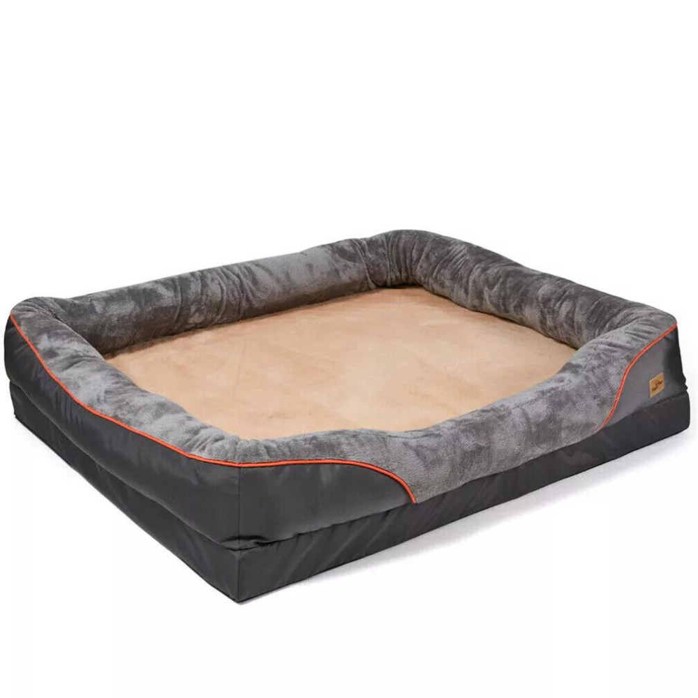 Removable and Washable Waterproof Large Dog Bed with Anti-Allergy Fleece Cover