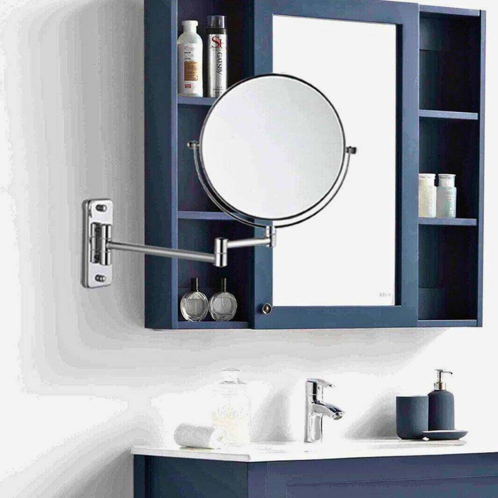 Double-Sided 5X/10X Magnifying Makeup Mirror with Swivel Arm for Optimal Viewing Angle