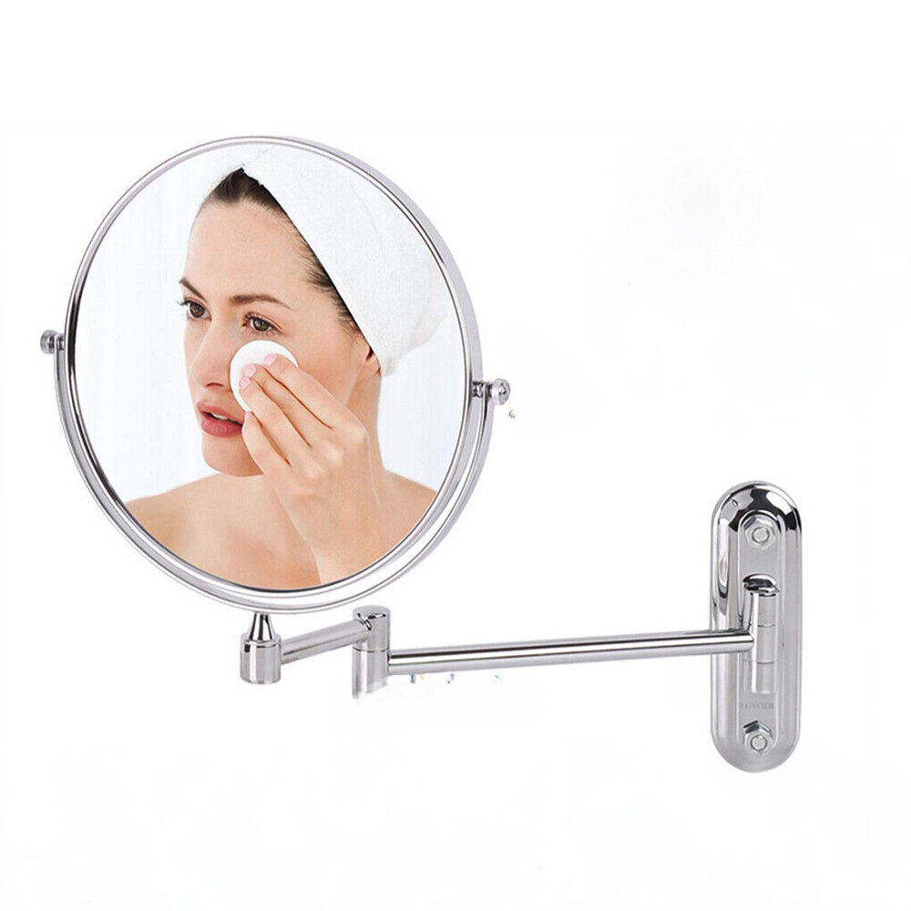 Double-Sided 5X/10X Magnifying Makeup Mirror with Swivel Arm for Optimal Viewing Angle