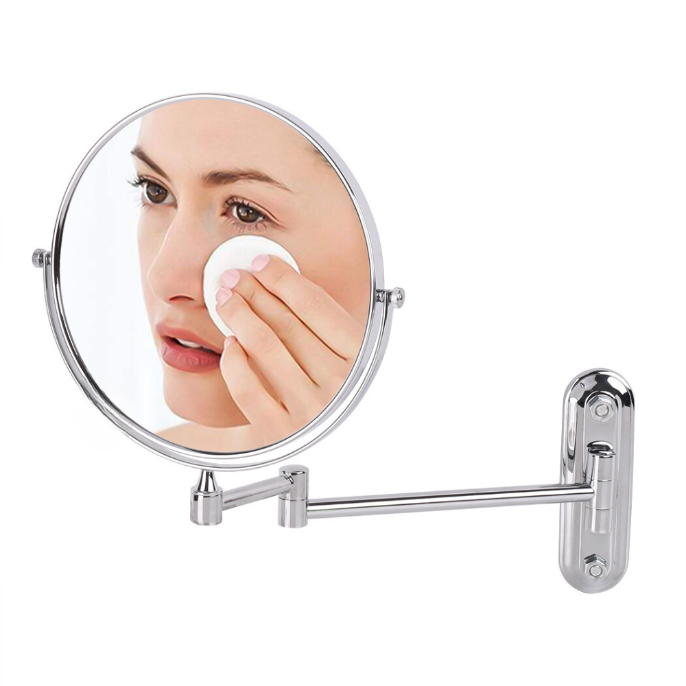 Double-Sided 5X/10X Magnifying Makeup Mirror with Swivel Arm for Optimal Viewing Angle