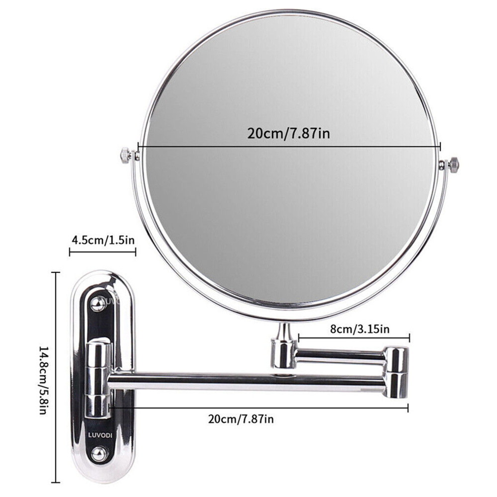 Double-Sided 5X/10X Magnifying Makeup Mirror with Swivel Arm for Optimal Viewing Angle