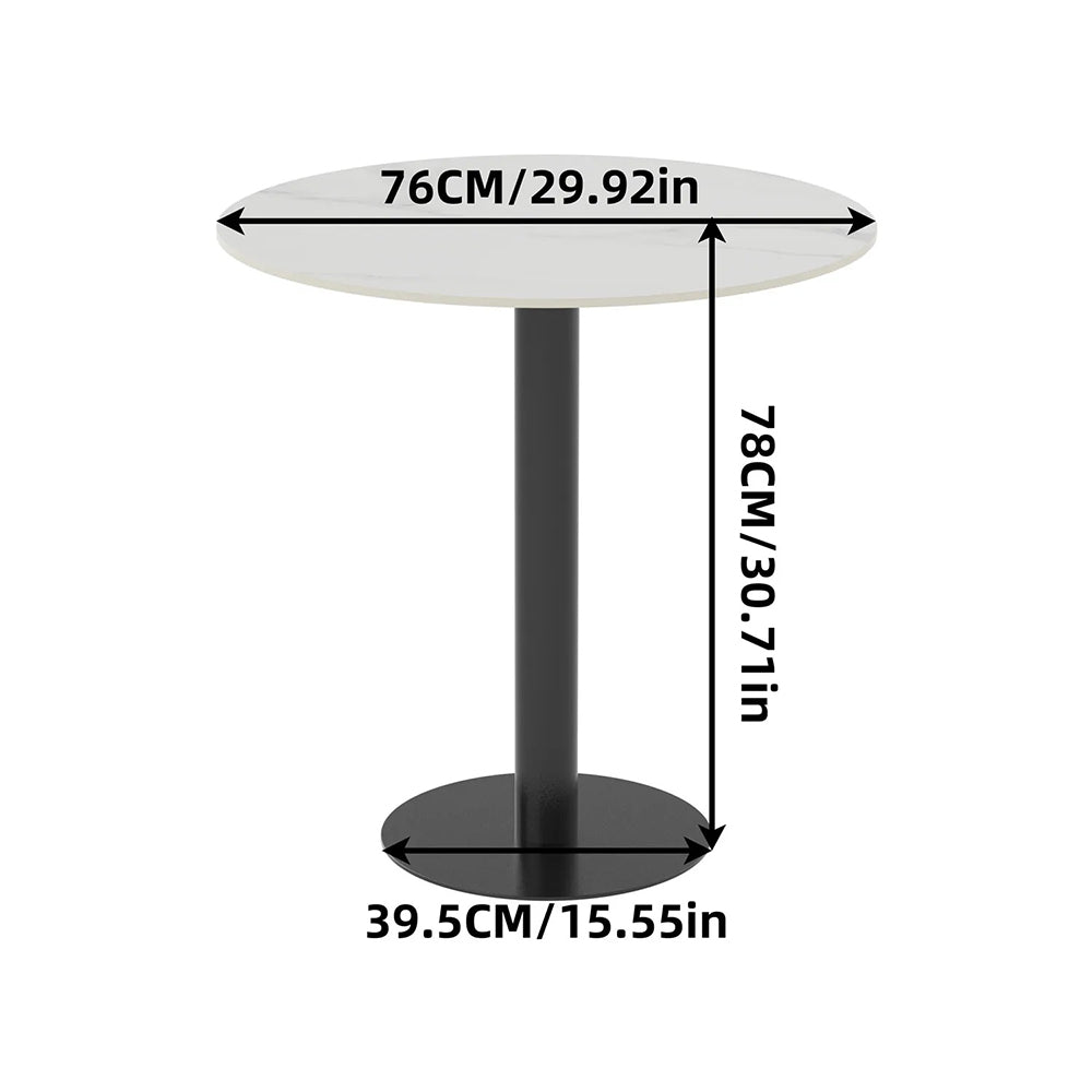 High Bistro Pub Table Round Bar Metal Base Sintered Stone Top Table