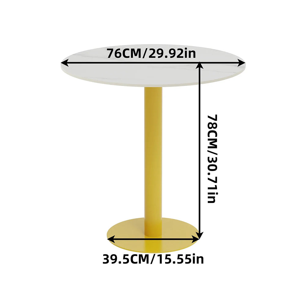 High Bistro Pub Table Round Bar Metal Base Sintered Stone Top Table