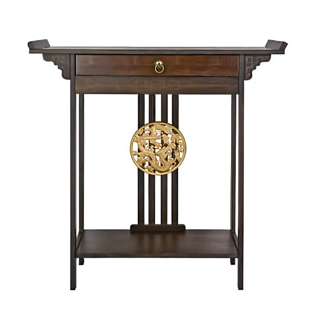 Vintage Wood Console Table with Drawer for Entryway or Living Room