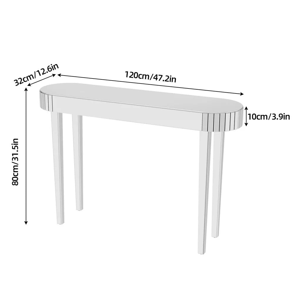 High-end Console Table Mirrored Vanity Makeup Desk Entryway Table