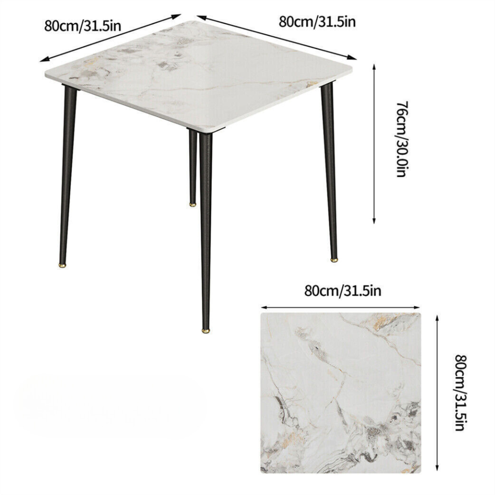 Square Marble Dining Table- Perfect for Restaurants, Kitchens, Cafes and Shops