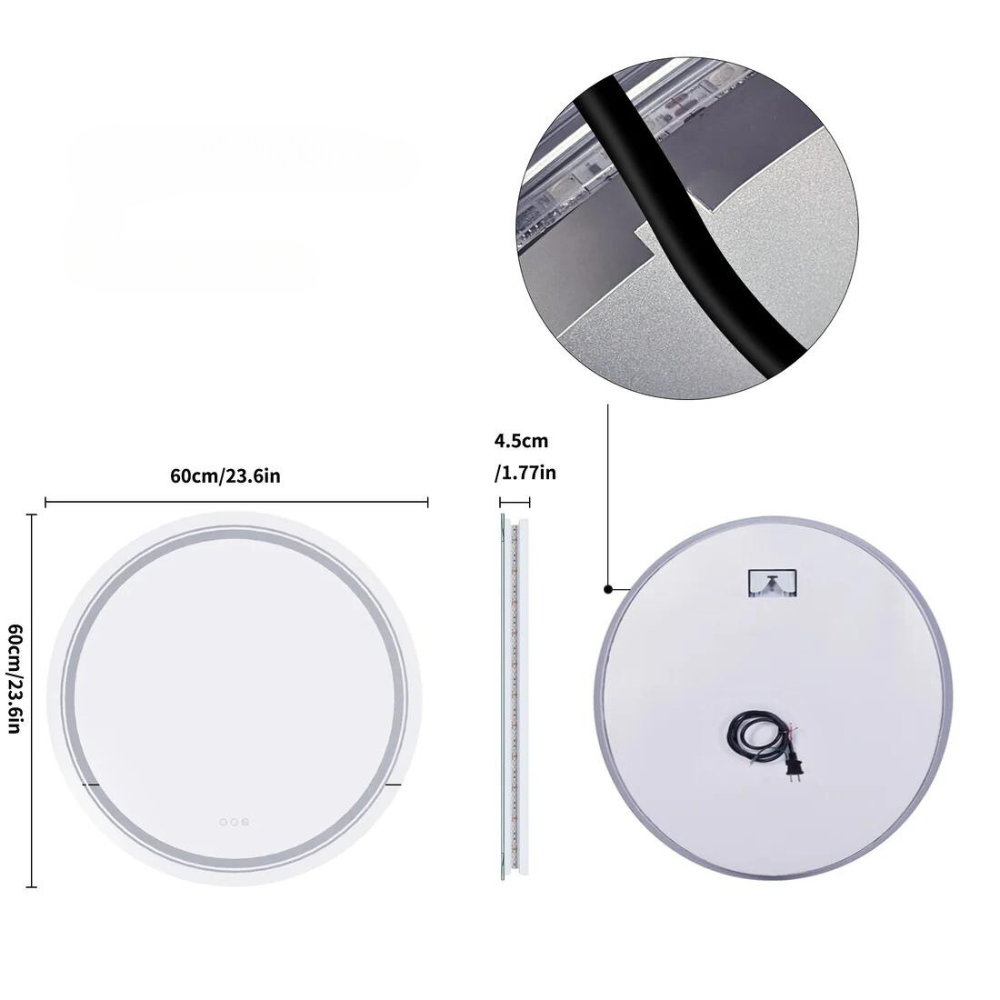 Smart LED Light Dimmable Mirror for Bathroom