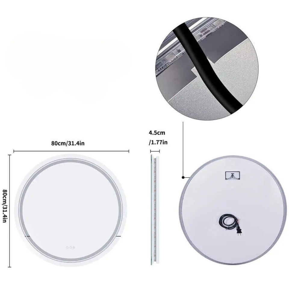 Smart LED Light Dimmable Mirror for Bathroom