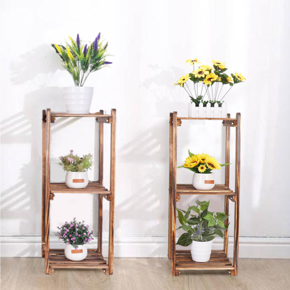 8-Tier Bamboo Plant Stand for Indoor and Outdoor Displays