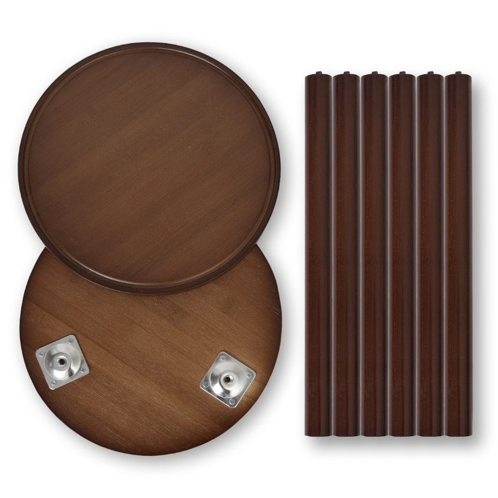 2PCS Small Side Table Round Wood Plant Stand Flower Pots
