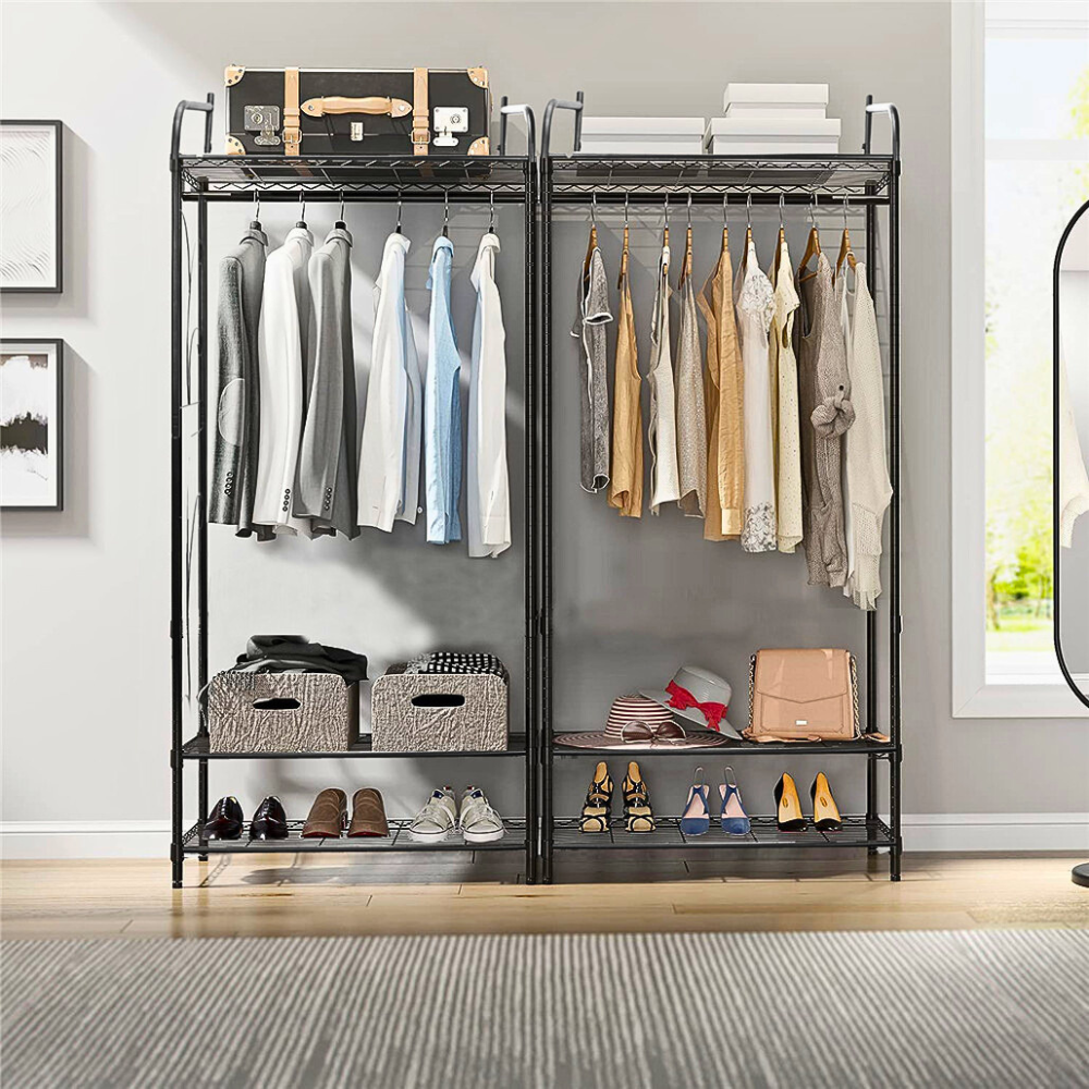 Heavy Duty Coat Clothes Rack Hanger Metal Garment Organizer