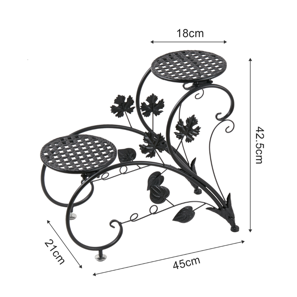 2 PCS Heart-shape Metal Plant Stand Flower Pot