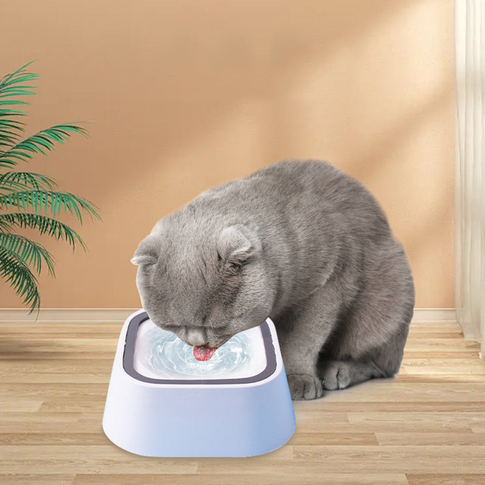 Floating Pet Water Bowl with Waterproof Mat