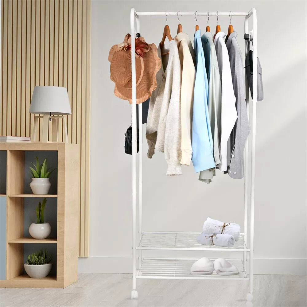 Heavy Duty Industrial Pipe Clothes Rack with Wheels