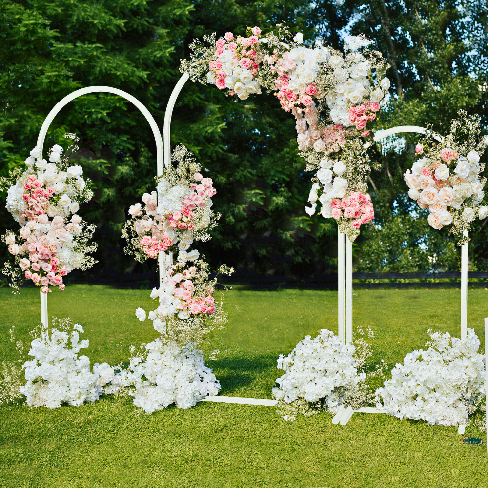 Set of 3 Wedding Metal Backdrop Arch Balloon Frame