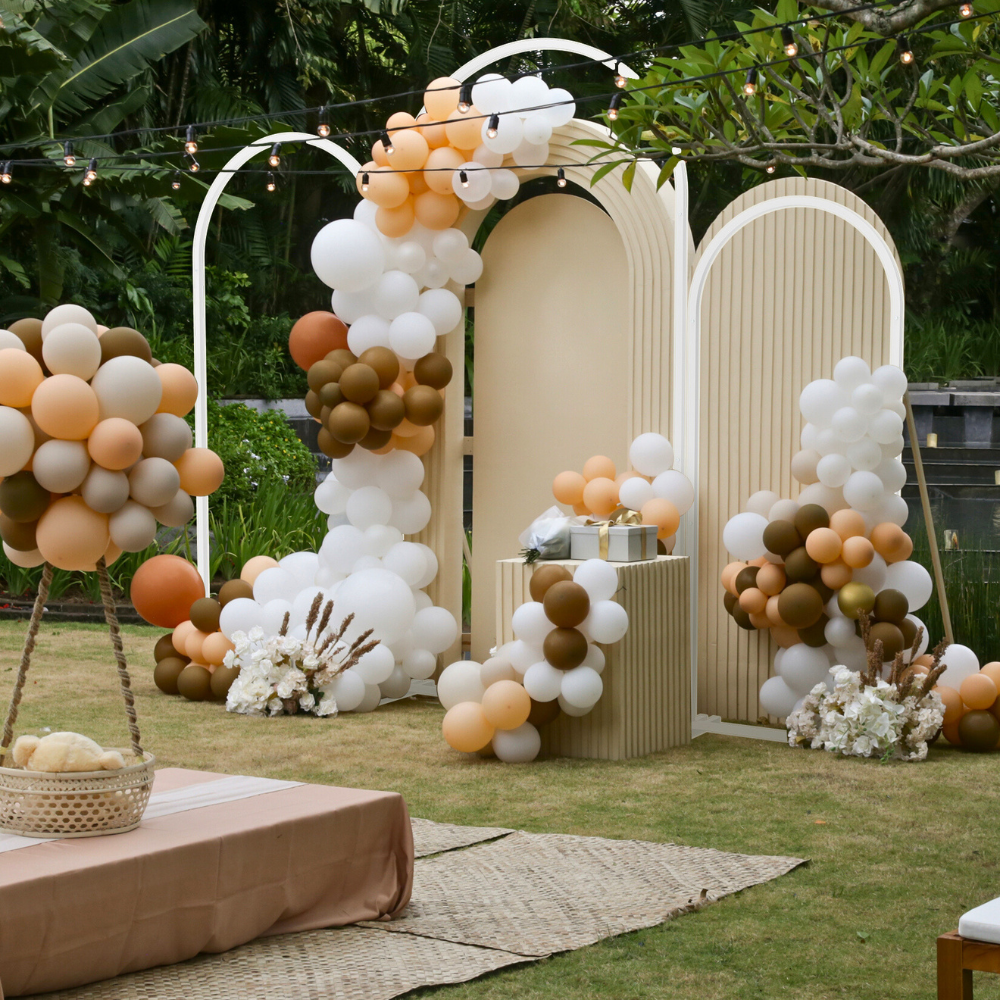 Set of 3 Wedding Metal Backdrop Arch Balloon Frame