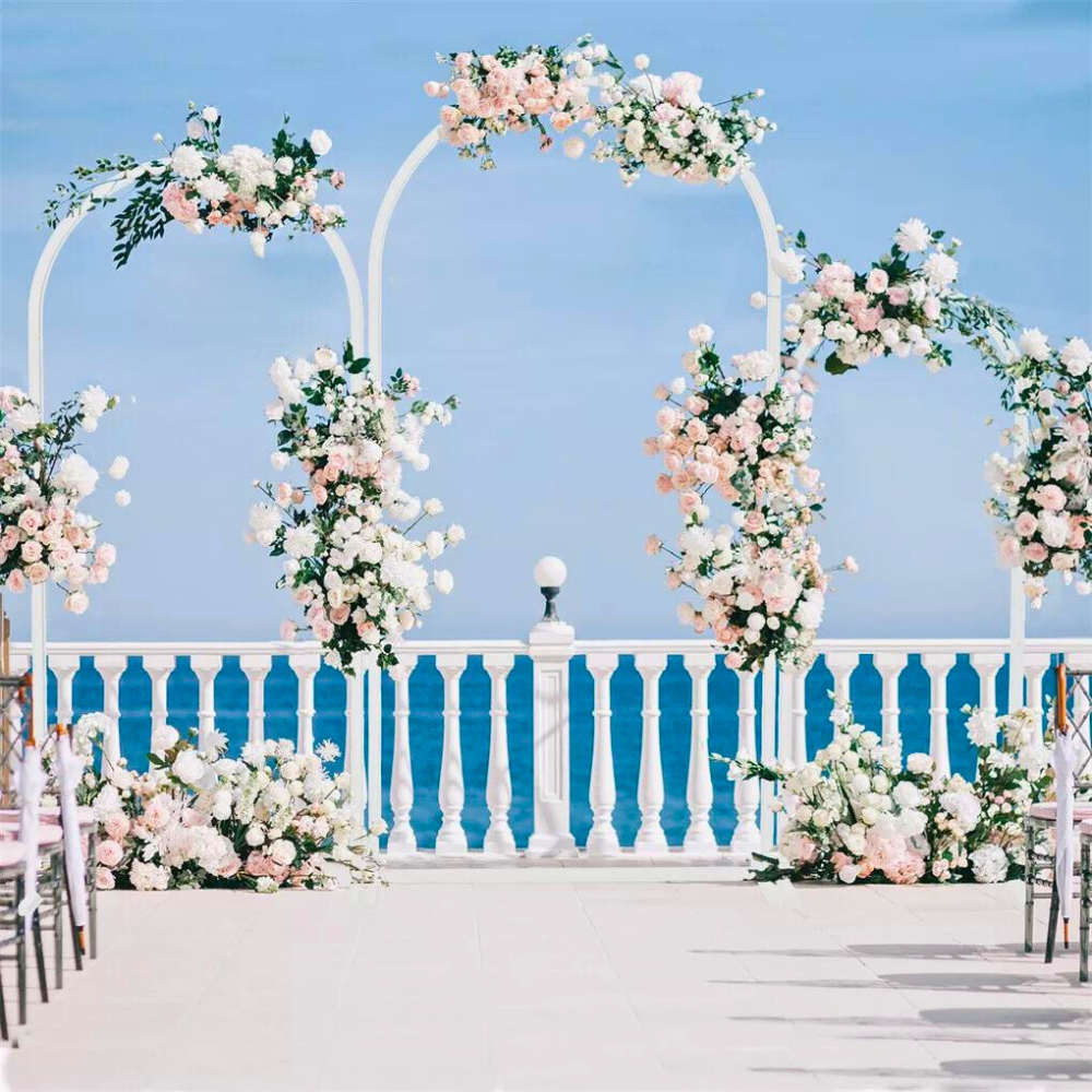 Set of 3 Wedding Metal Backdrop Arch Balloon Frame