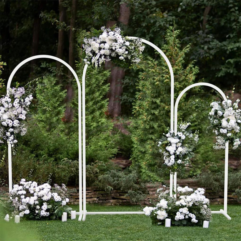 Set of 3 Wedding Metal Backdrop Arch Balloon Frame