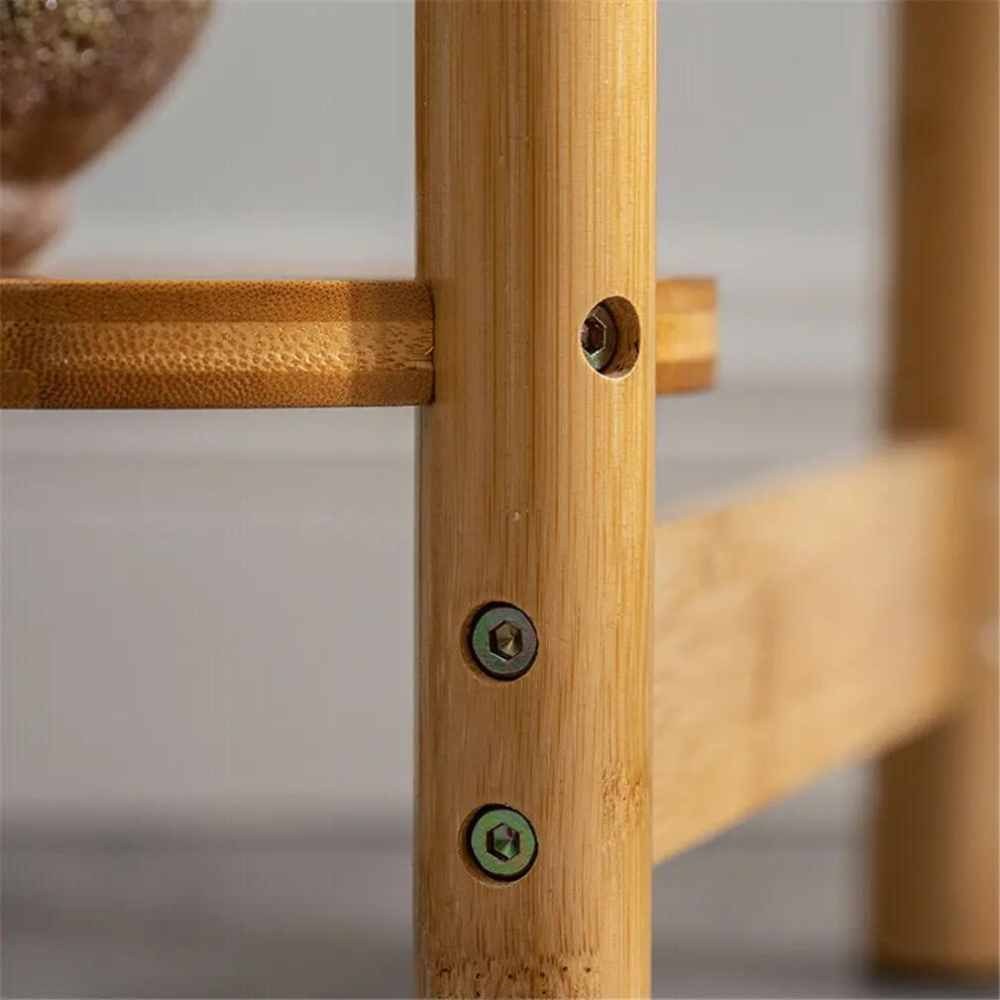 3 Tier Bamboo Tall Corner Plant Rack Planter Stand Flower Pot Holder