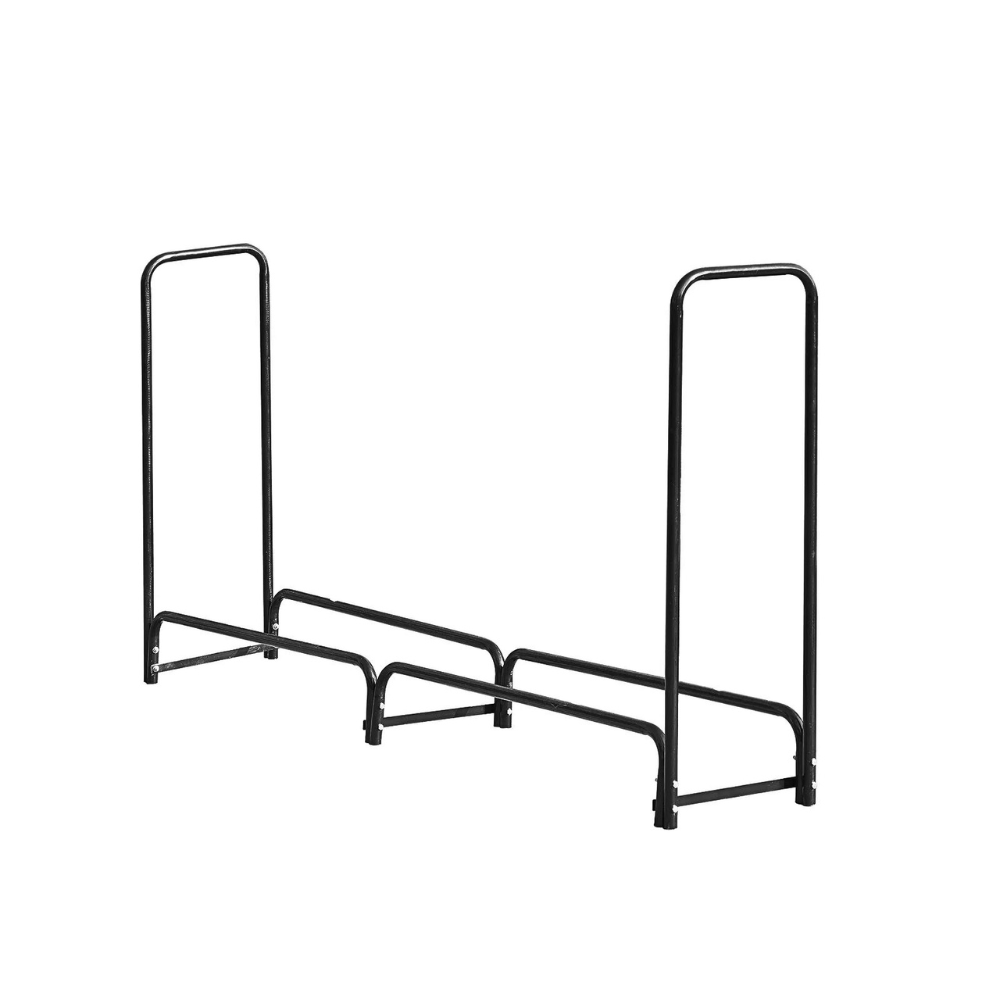 8ft Metal Firewood Rack Adjustable Outdoor Wood Stacker