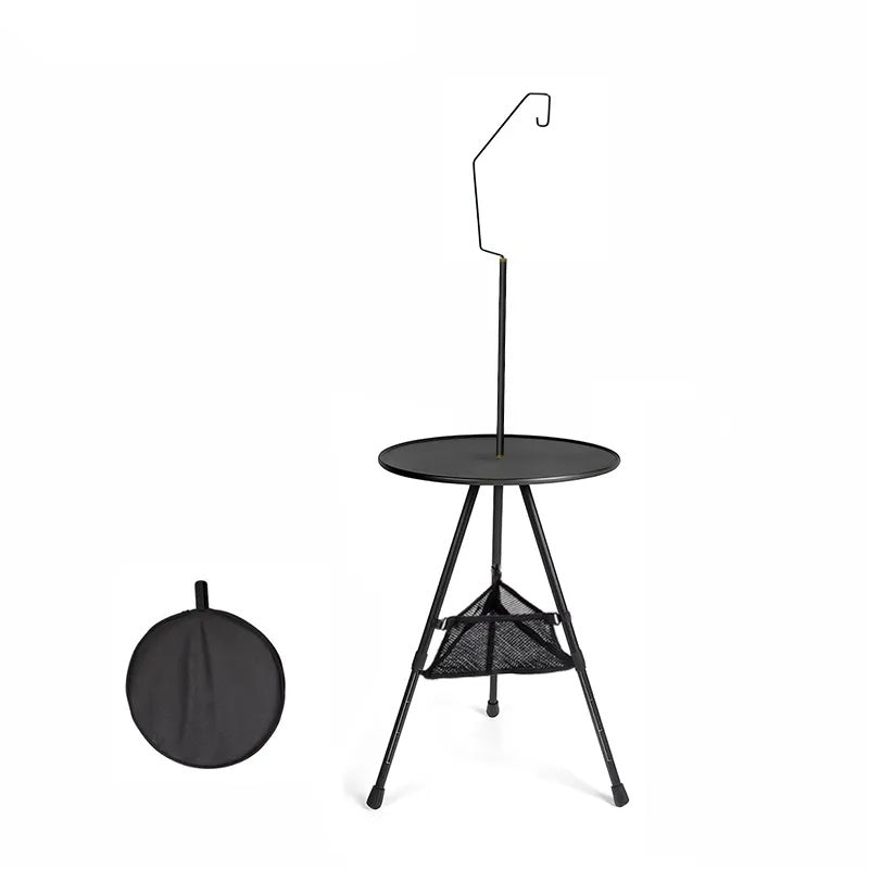 Ultralight Portable Folding Table Camping Round Table with Optional Light Stand