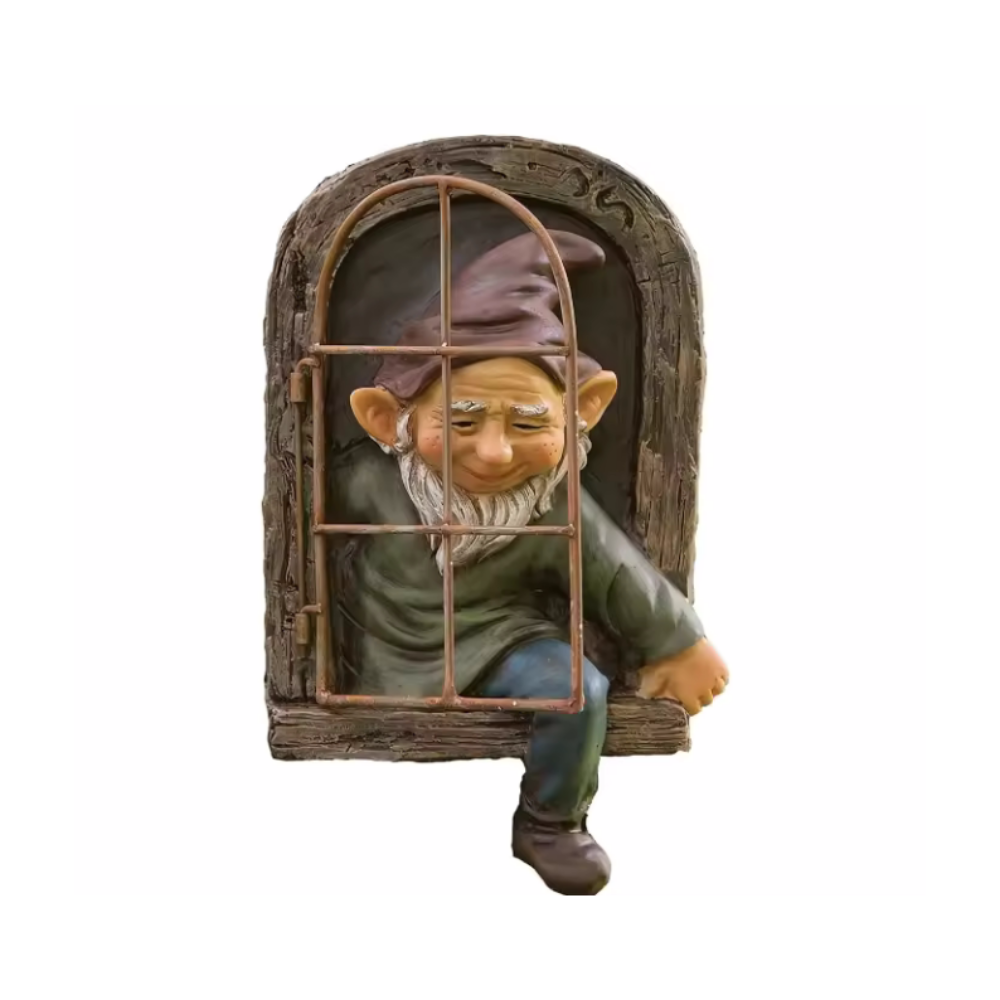 Garden Statue Elf Go Out Tree Hug Suitable for Courtyard Porch Garden Decoration