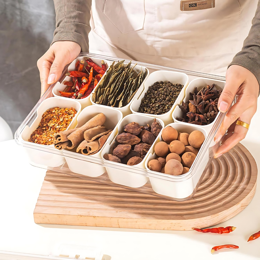 8-Grid Divided Serving Tray Storage Box