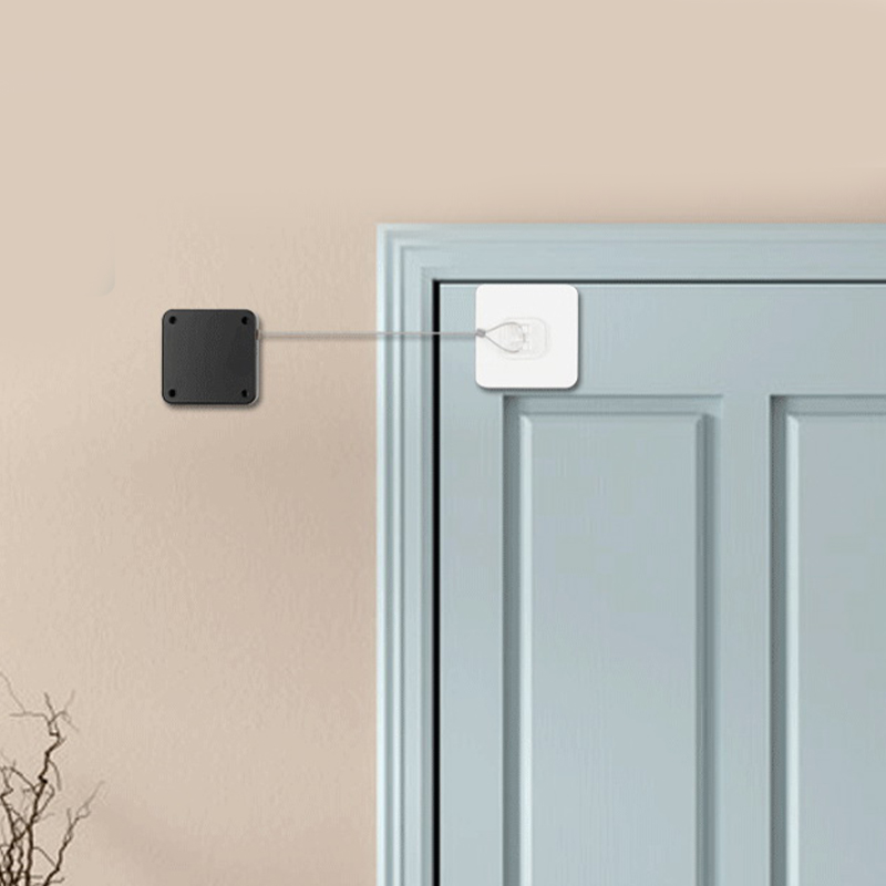 No Punching Automatic Door Closer Surface Door Stop Pull Cord