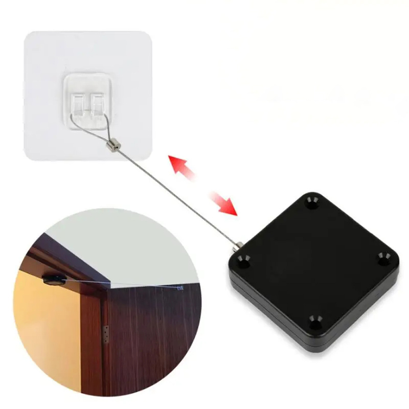 No Punching Automatic Door Closer Surface Door Stop Pull Cord