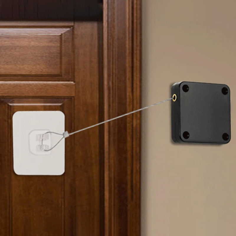 No Punching Automatic Door Closer Surface Door Stop Pull Cord