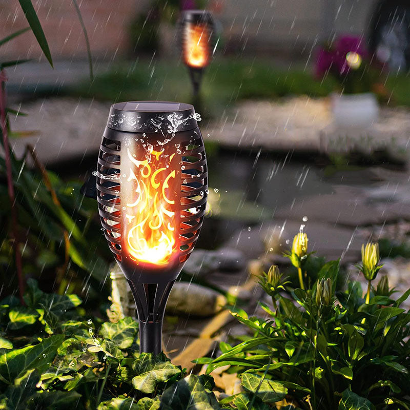 12LED Solar Flame Torch Light Flickering Floor Lamp