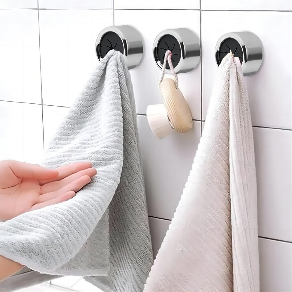 Wall Mounted Bathroom Organizers Self Adhesive Towel Hooks