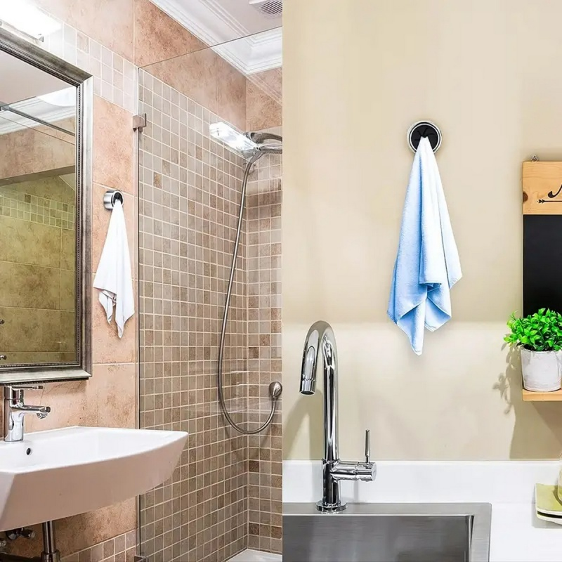 Wall Mounted Bathroom Organizers Self Adhesive Towel Hooks